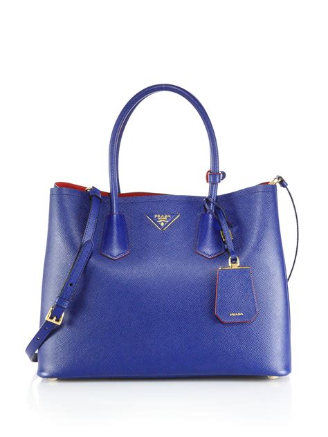 prada blue leather handbag